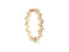 PDPAOLA Třpytivý pozlacený prsten se zirkony ZIPPER Gold AN01-685 58 mm