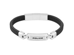 Police Černý kožený náramek pro muže Layerlock PEAGB0082901
