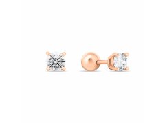 Brilio Silver Pozlacené peckové náušnice s čirými zirkony EA923R 0,4 cm
