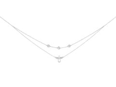 Preciosa Dvojitý stříbrný náhrdelník s kubickou zirkonií Guardian Angel 5365 00