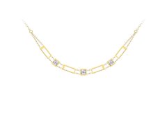 Preciosa Luxusní pozlacený náhrdelník Straight s čirým křišťálem Preciosa 7390Y00
