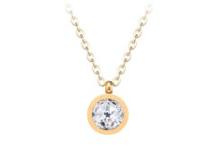 Preciosa Minimalistický pozlacený náhrdelník Essential s kubickou zirkonií 7433Y00