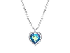 Preciosa Nádherný náhrdelník modré srdce s českým křišťálem 2025 46