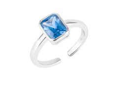 Preciosa Nádherný otevřený prsten s modrým zirkonem Preciosa Blueberry Candy 5406 68 52 mm