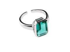 Preciosa Nádherný otevřený prsten se zeleným zirkonem Preciosa Atlantis 5355 94 L (56 - 59 mm)