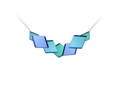 Preciosa Netradiční ocelový náhrdelník Fragmentum s modrým kříšťálem 7374 67
