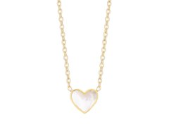 Preciosa Něžný pozlacený náhrdelník s perletí Mother of Pearl Heart 7490Y01