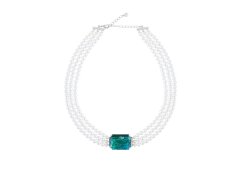 Preciosa Perličkový náhrdelník s&nbsp;ručně mačkaným křišťálem Preciosa Perla Spotlight 2622 66