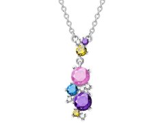 Preciosa Pestrobarevný náhrdelník Flower 5238 70 (řetízek, přívěsek)