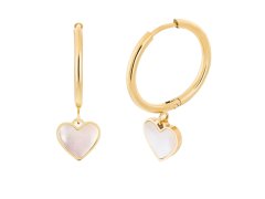 Preciosa Pozlacené náušnice s perletí Mother of Pearl Heart 7491Y01