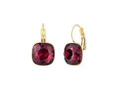 Preciosa Pozlacené visací náušnice s&nbsp;křišťálem Preciosa Flame 7543Y63