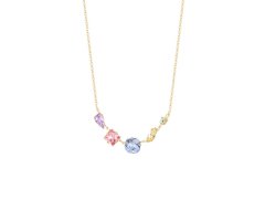 Preciosa Pozlacený náhrdelník s barevnými kamínky českého křišťálu Bonbon Candy 2490Y70