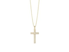 Preciosa Pozlacený náhrdelník s kubickou zirkonií Preciosa Cross Candy 5407Y00