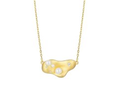 Preciosa Pozlacený náhrdelník Smooth s říční perlou a kubickou zirkonií Preciosa 5394Y01