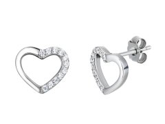 Preciosa Srdíčkové náušnice s kubickou zirkonií True Love Royal Lagoon 5437 00