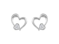 Preciosa Romantické stříbrné náušnice Tender Heart s kubickou zirkonií Preciosa 5335 00