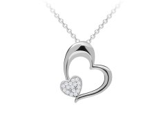 Preciosa Romantický stříbrný náhrdelník Tender Heart s kubickou zirkonií Preciosa 5334 00