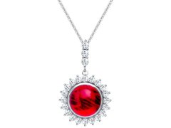 Preciosa Stříbrný náhrdelník Camellia 6106 63 (řetízek, přívěsek)
