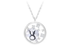 Preciosa Stříbrný náhrdelník s českým křišťálem Býk Sparkling Zodiac 6150 85 (řetízek, přívěsek)