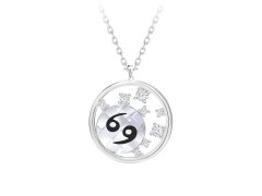 Preciosa Stříbrný náhrdelník s českým křišťálem Rak Sparkling Zodiac 6150 87 (řetízek, přívěsek)