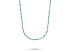 Rebel a Rose Korálkový náhrdelník Mix Turquoise Gold RR-NL047-G-40