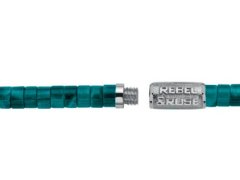 Rebel a Rose Korálkový náhrdelník pro muže Slices Turquoise RR-NL042-S-55
