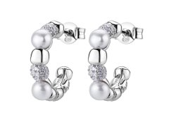 Rosato Luxusní kruhové náušnice s&nbsp;pravými perlami a&nbsp;zirkony Azzurra RZAZ035