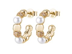 Rosato Luxusní kruhové náušnice s&nbsp;pravými perlami a&nbsp;zirkony Azzurra RZAZ036