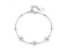 Rosato Slušivý stříbrný náramek s&nbsp;květinami Gaia RZGA67
