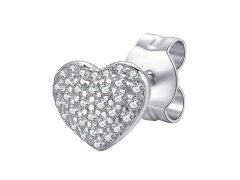Rosato Stříbrná single náušnice Srdíčko se zirkony Storie RZO046