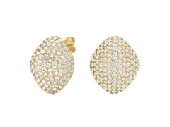 Rosefield Třpytivé pozlacené náušnice s&nbsp;krystaly Pavé JEPBG-J1222