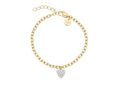 Rosefield Dámský pozlacený náramek s&nbsp;krystaly Chunky Heart JBCHG-J1279