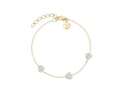 Rosefield Dámský pozlacený náramek se srdíčky JB3HG-J1278