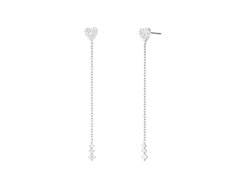 Rosefield Dlouhé ocelové náušnice Srdíčka s&nbsp;krystaly JEHLS-J1321