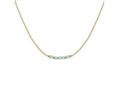 Rosefield Jemný pozlacený náhrdelník s modrými korálky Essentials JNBRG-J812