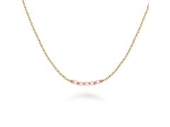 Rosefield Jemný pozlacený náhrdelník s růžovými korálky Essentials JNPRG-J811