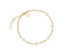 Rosefield Něžný pozlacený náramek s&nbsp;čirými krystaly JBCPG-J1172