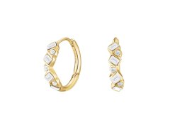 Rosefield Oslnivé pozlacené náušnice s&nbsp;krystaly Baguette JECBG-J1171