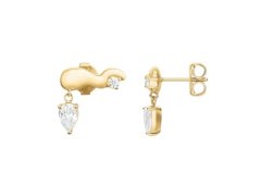 Rosefield Pozlacené moderní náušnice s&nbsp;krystaly Wave JEWSG-J1300