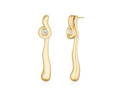 Rosefield Pozlacené náušnice 2v1 Wave JELWG-J1301