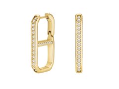 Rosefield Pozlacené osmihranné náušnice s&nbsp;krystaly Fine Octagon JEFOG-J1179