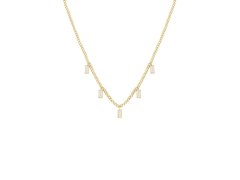 Rosefield Pozlacený dámský náhrdelník s&nbsp;krystaly Obdélníky JNCDG-J1176