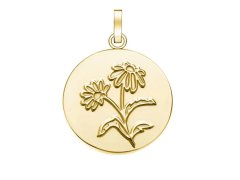 Rosefield Půvabný pozlacený přívěsek PE-Gold-Daisy Flower Coin