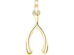 Rosefield Slušivý pozlacený přívěsek Wishbone The Pendant PE-Gold-WISHBONE