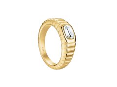 Rosefield Úchvatný pozlacený prsten z oceli s krystalem Iconic JROR 52 mm