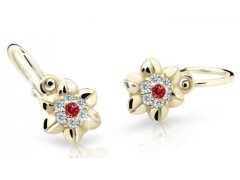 Cutie Jewellery Roztomilé dětské náušnice ze žlutého zlata C2202-10-X-1 červená