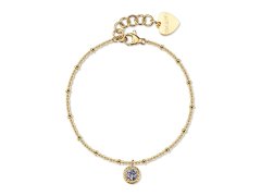 S´Agapo Jemný pozlacený náramek s&nbsp;krystalem Aurora SAR63