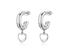 S´Agapo Kruhové náušnice s&nbsp;přívěsky ve tvaru srdce Aurora SAR66
