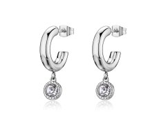 S´Agapo Kruhové ocelové náušnice s&nbsp;krystaly Aurora SAR68