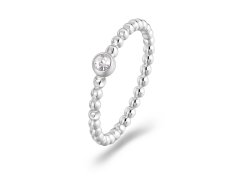 S`Agapõ Minimalistický ocelový prsten s krystalem For Love SFV46 54 mm